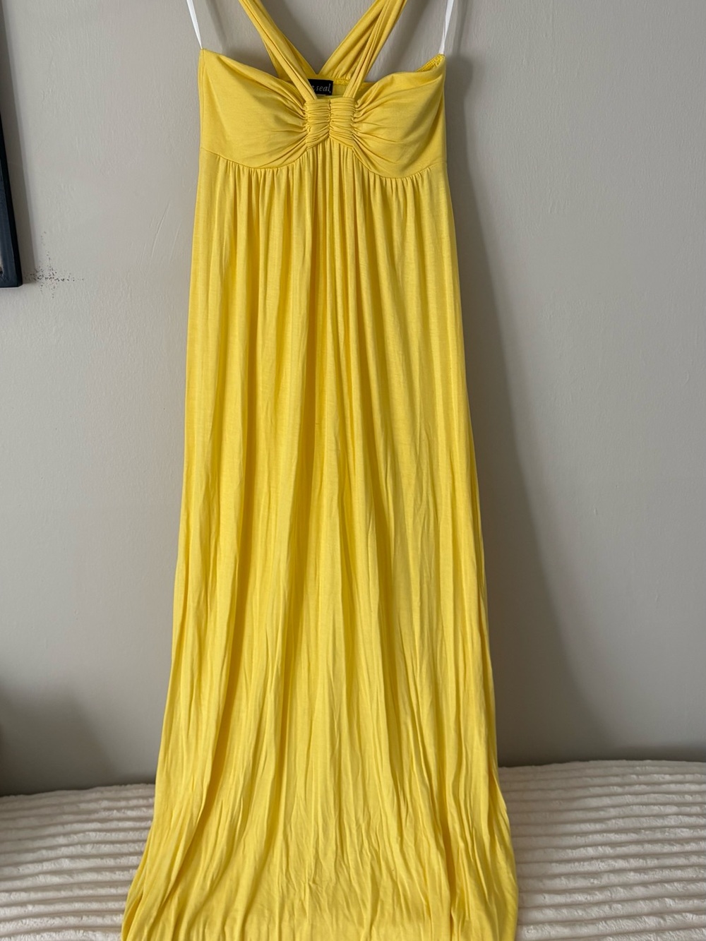 Vintage wet seal Yellow Maxi Sundress with Twist Front